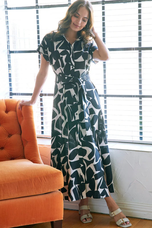 Chantal Dress Puzzle Print