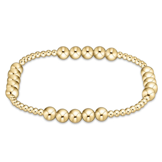 Classic Blissful Pattern 2.5mm Bead Bracelet with 5mm Gold Accents