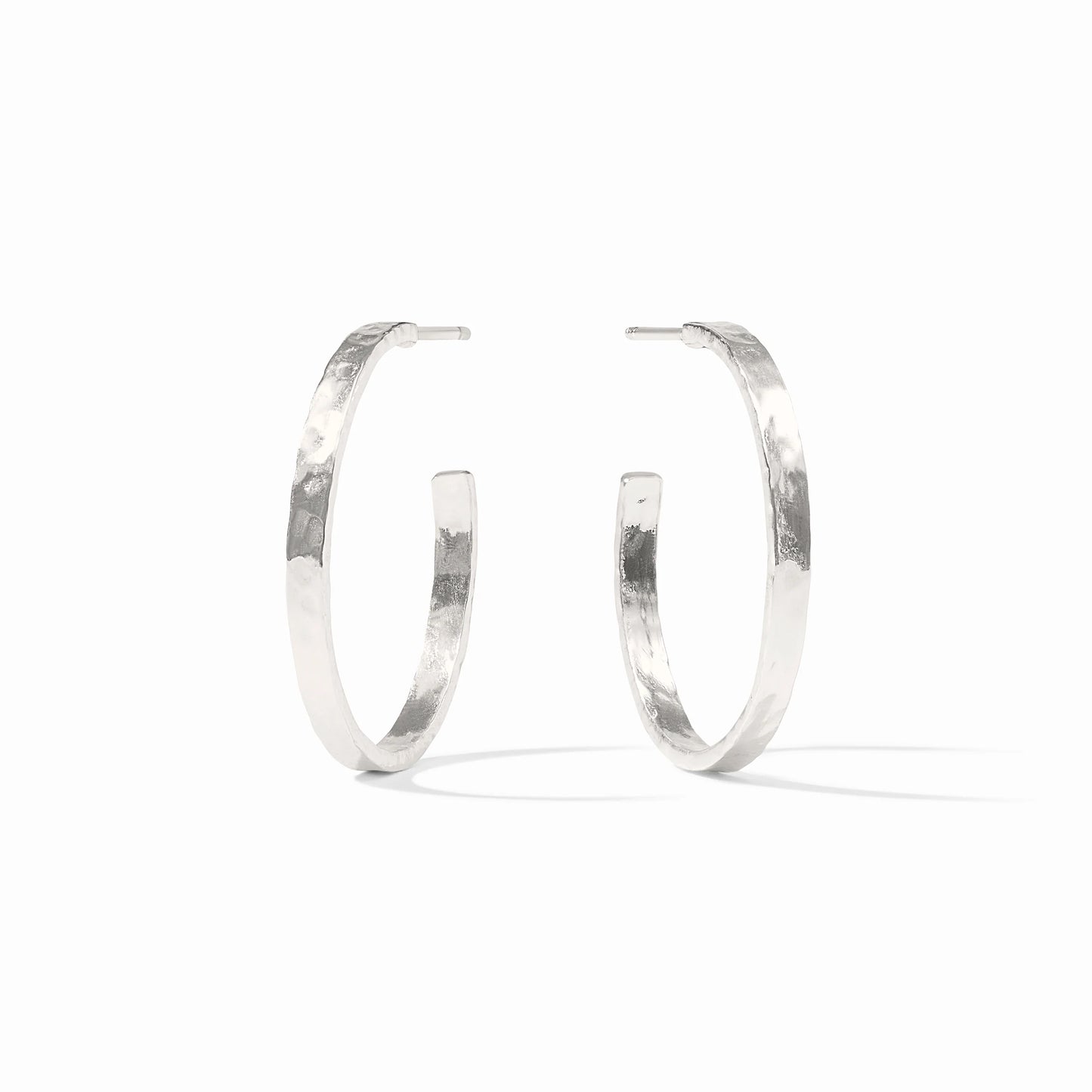 Medium Crescent Hoops in Silver