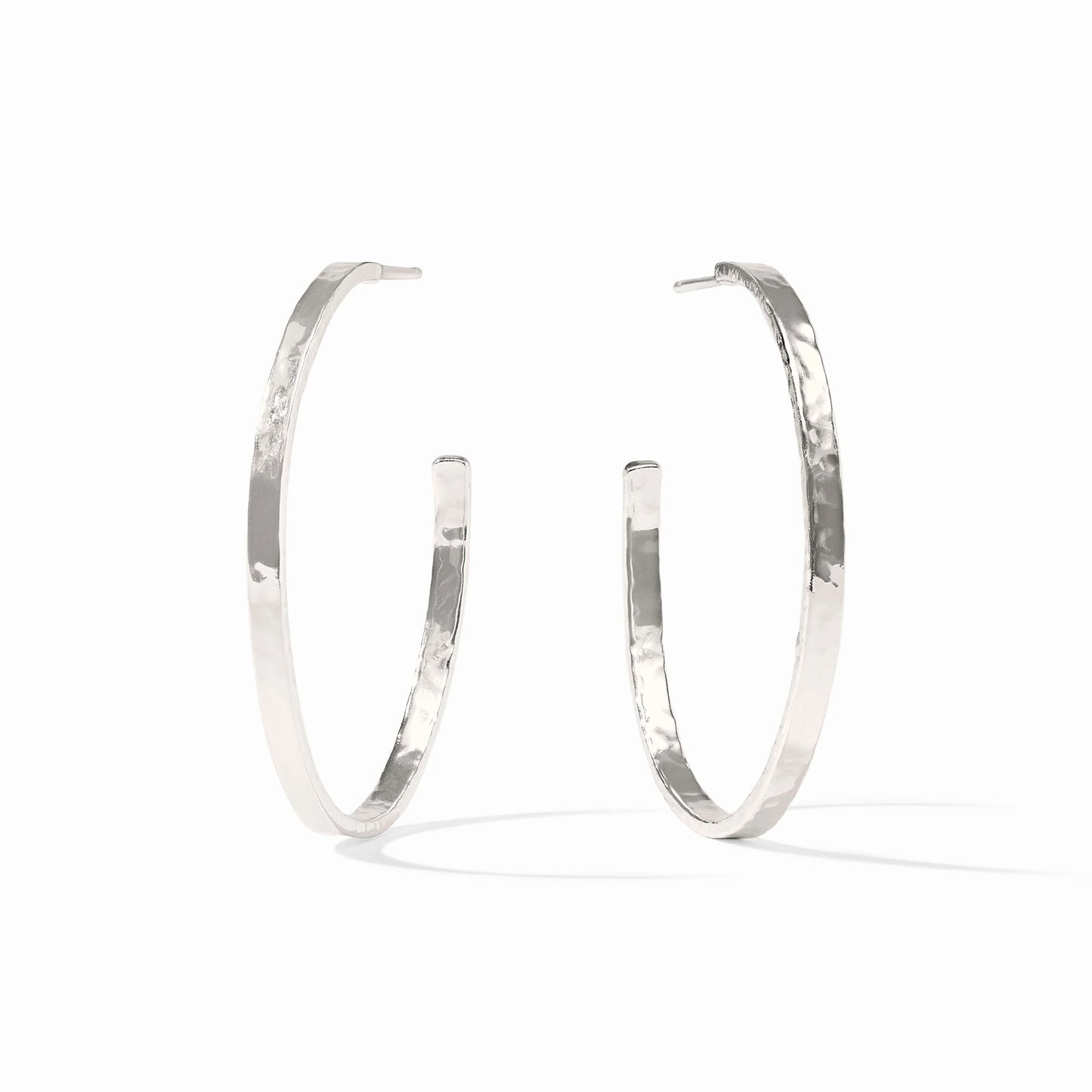 Large Crescent Hoops in Silver