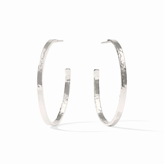 Large Crescent Hoops in Silver