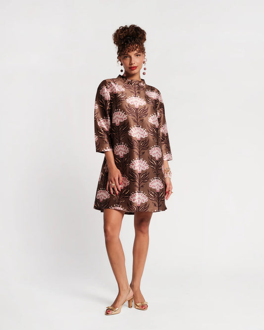 Diplomat Mini Dress with Sleeves in Heirloom Floral