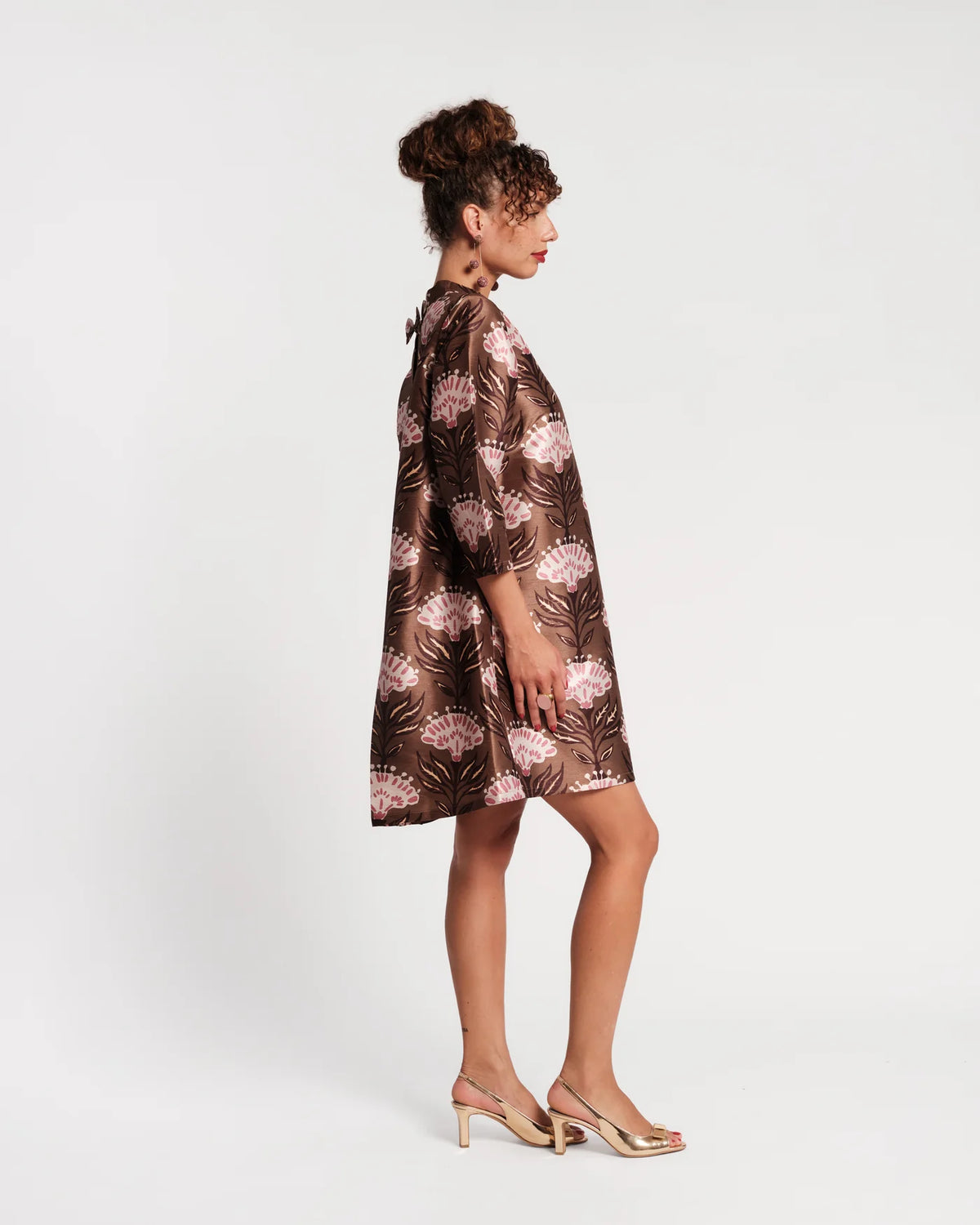 Diplomat Mini Dress with Sleeves in Heirloom Floral