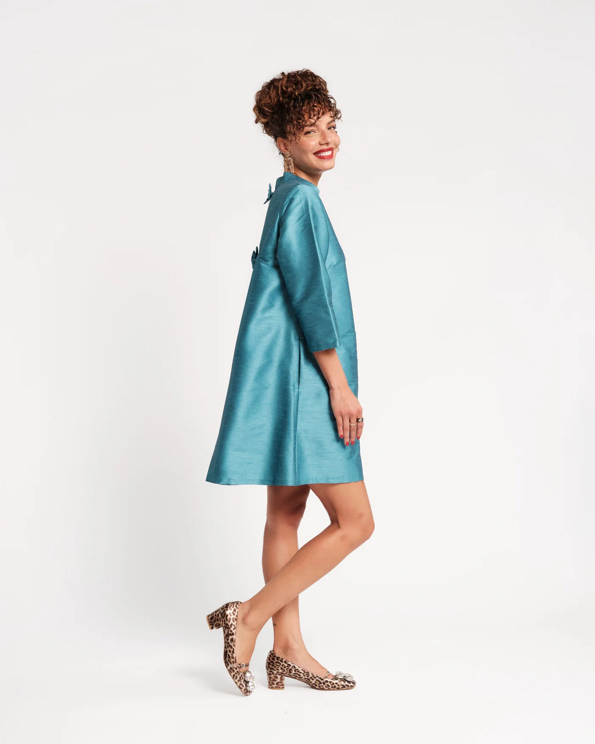 Diplomat Mini Dress in Teal