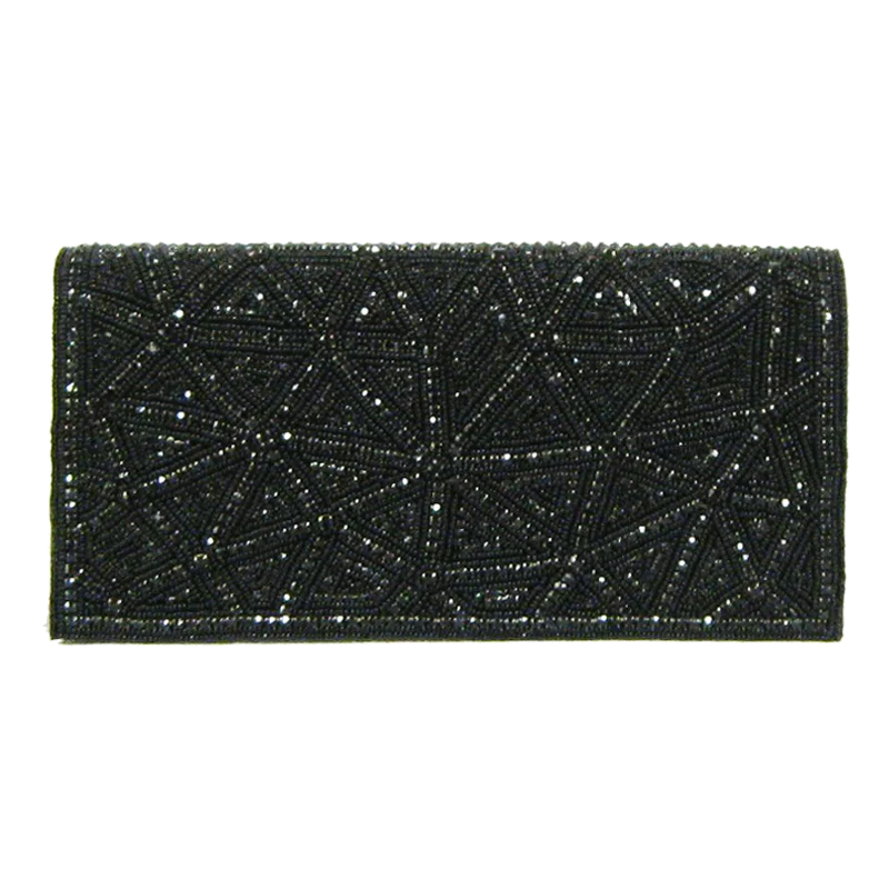 Black Crystals Beaded Bag