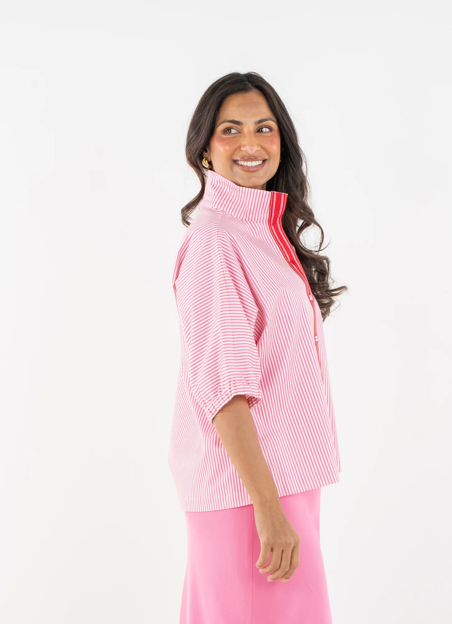 Bonny Top in Pink Carnation Stripe