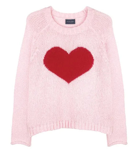 Brushed Heart Crewneck Sweater
