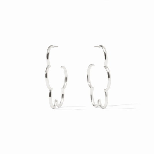 Medium Gardenia Hoop in Silver