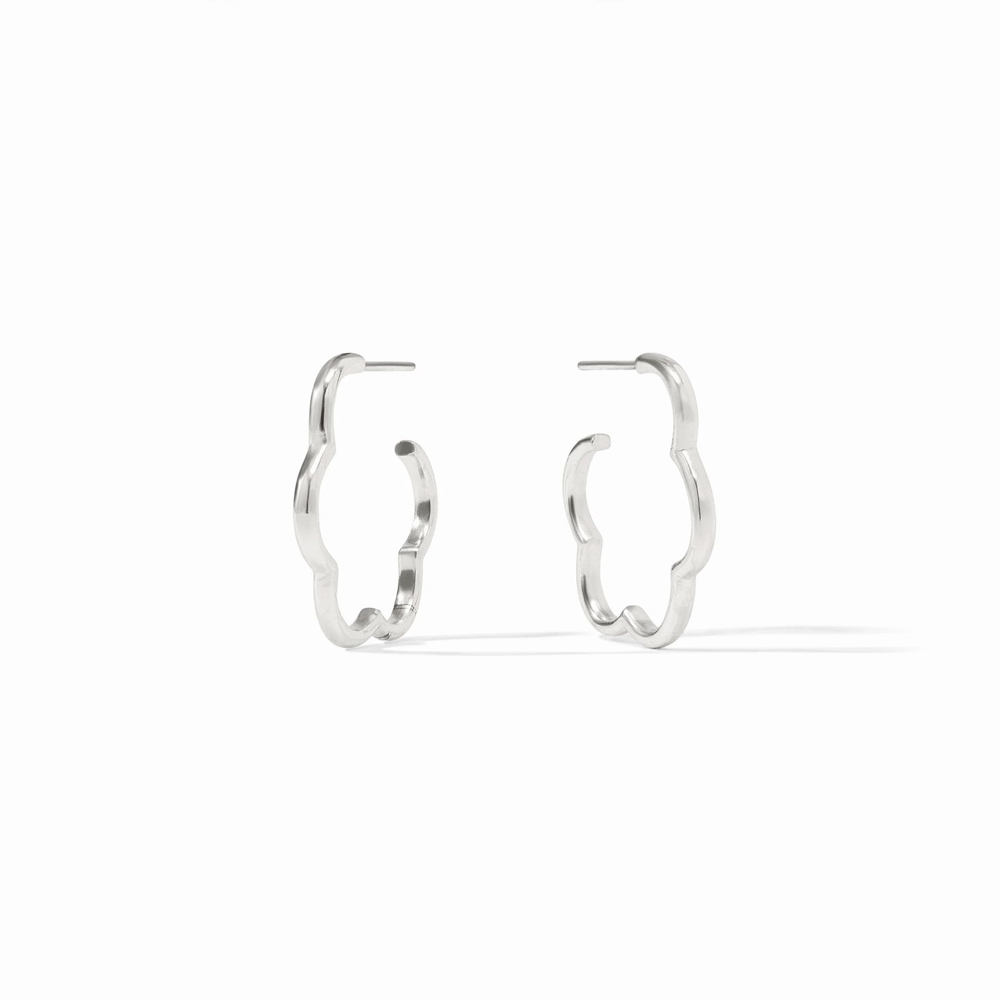 Small Gardenia Hoop in Silver