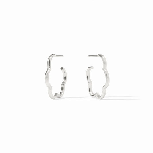 Small Gardenia Hoop in Silver