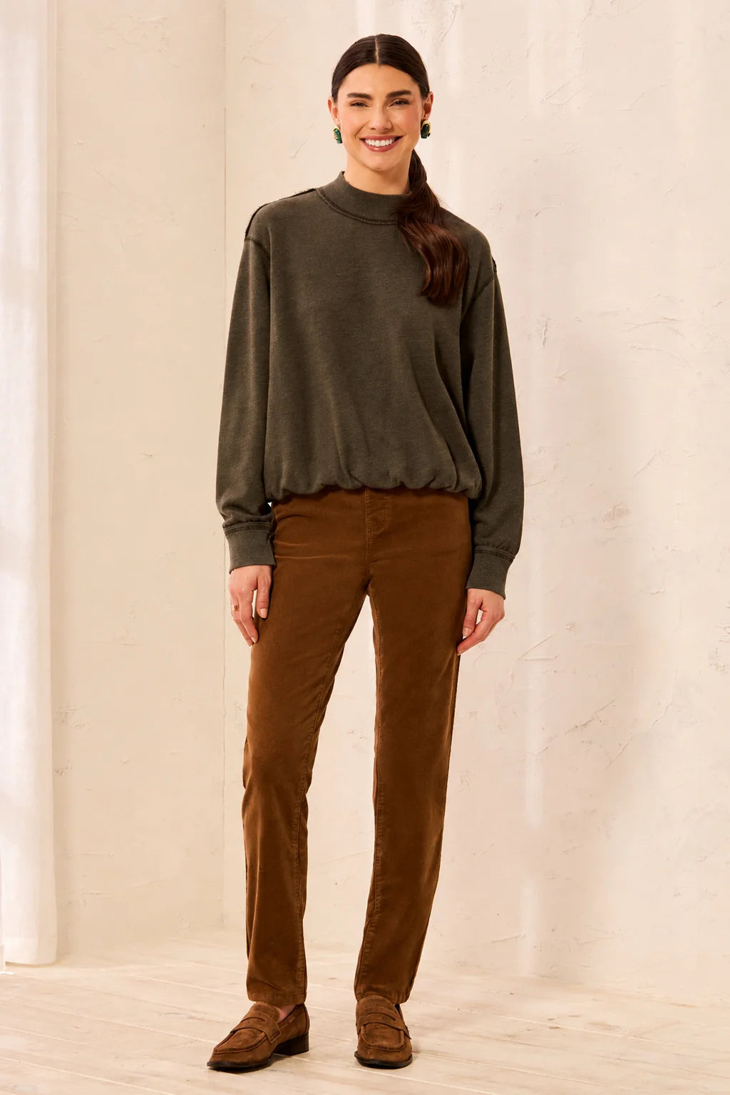 Micro Cord Audrey Pull-On Slim Jeans
