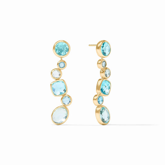Kaleidoscope Earring Jacket in Gold and Blue