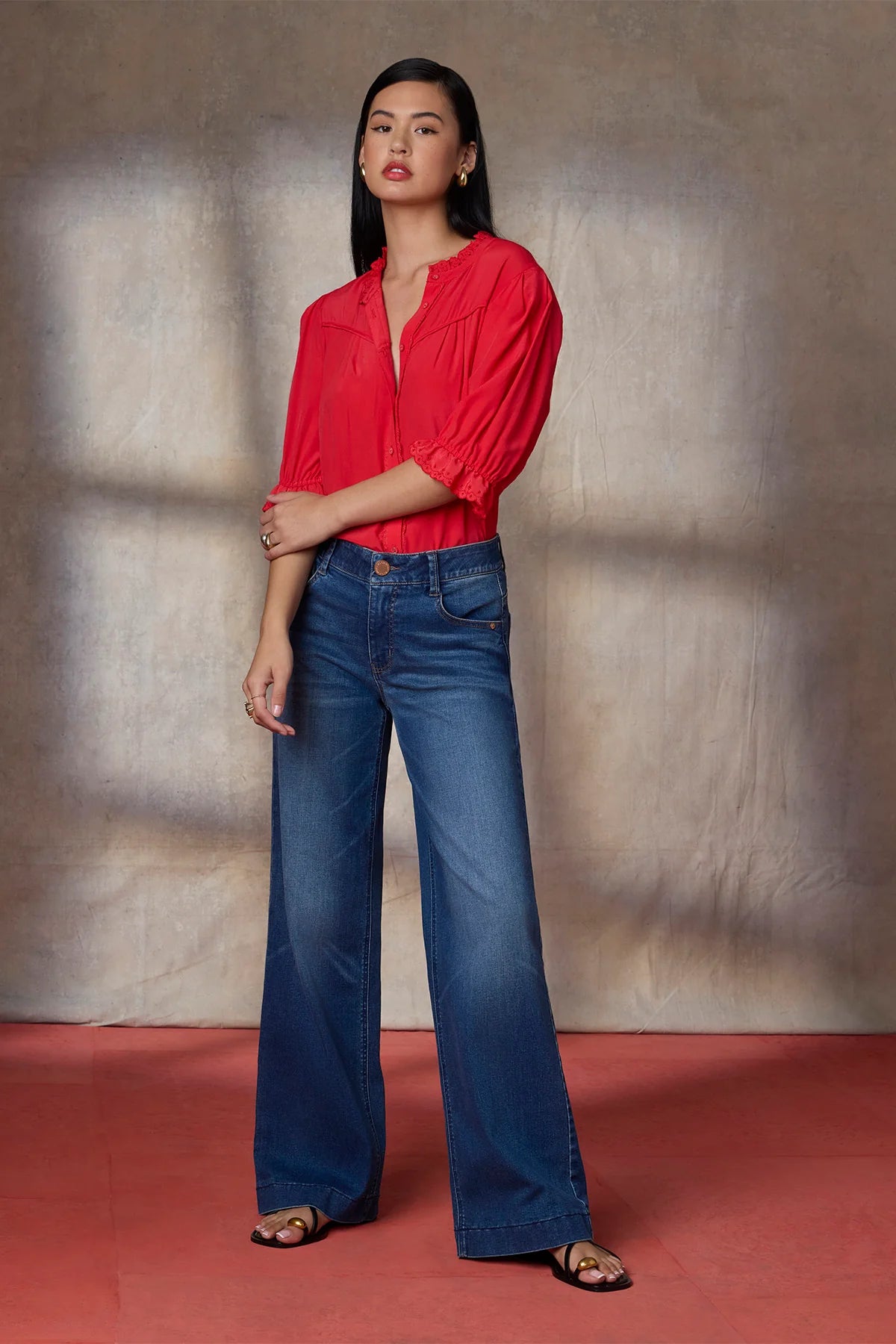 Sam High Rise Wide Leg Jeans in Blue