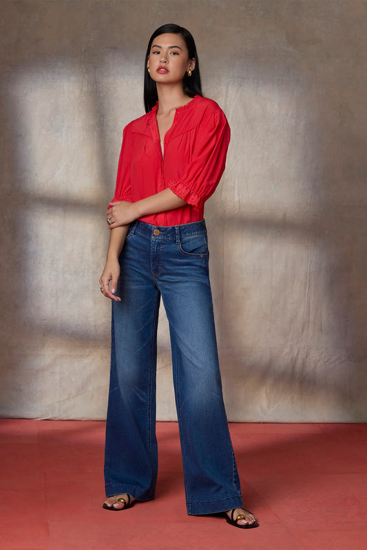 Sam High Rise Wide Leg Jeans in Blue
