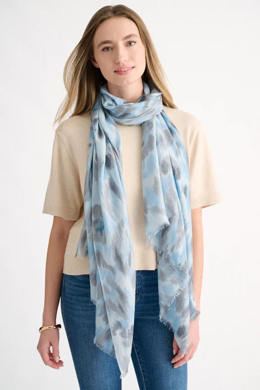 Painted Leopard Print Scarf
