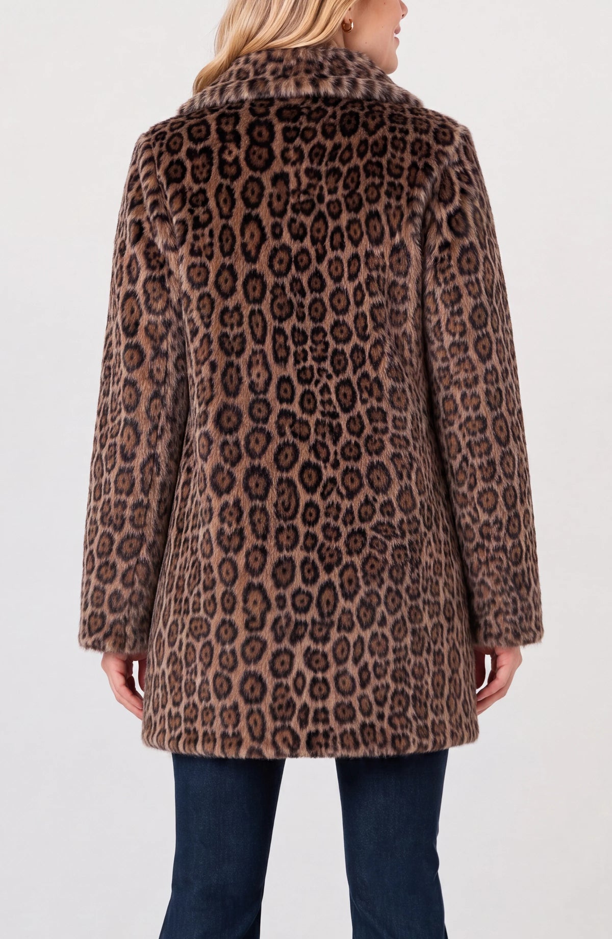Collared Faux Fur Coat