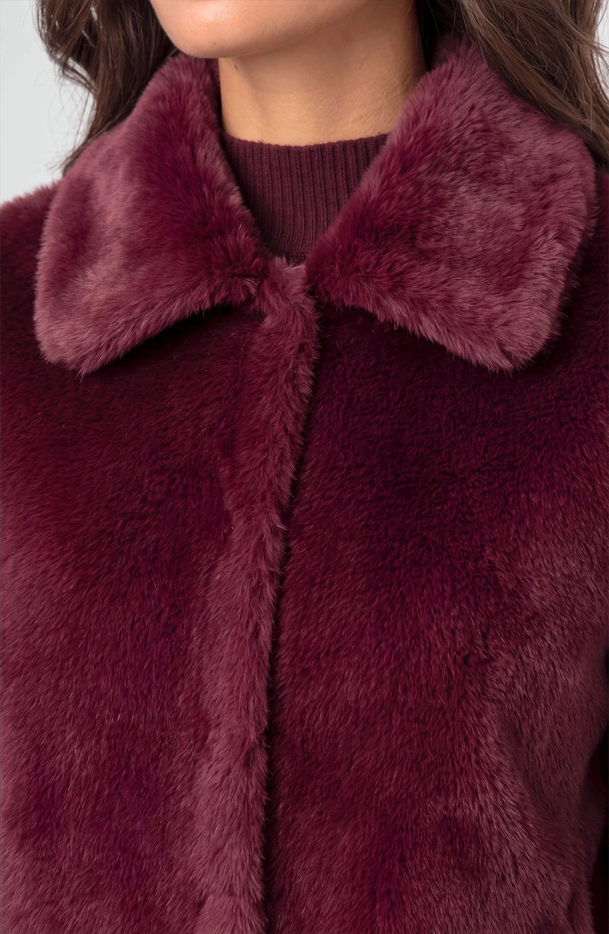 Collared Faux Fur Jacket