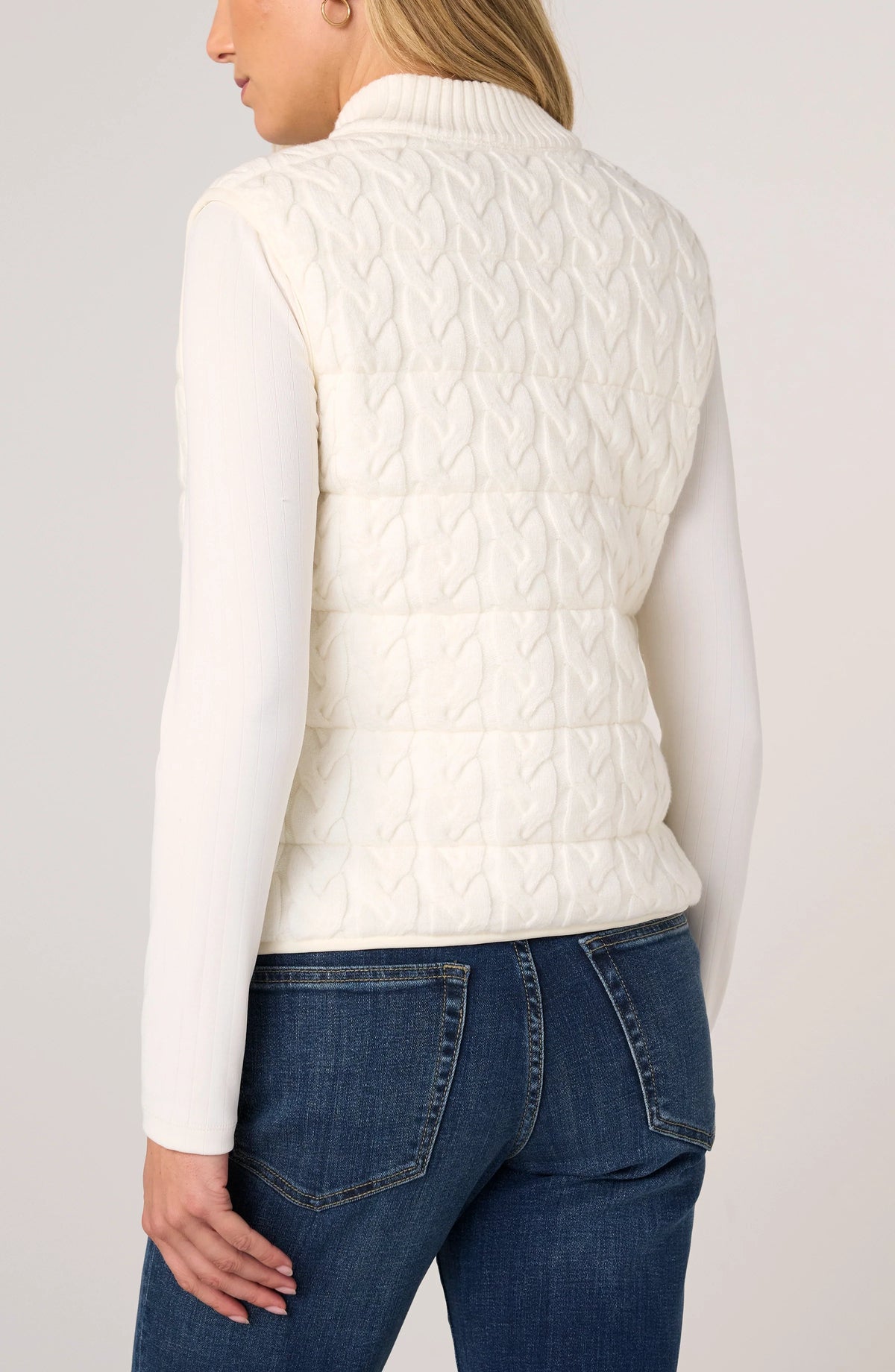 Sleeveless Reversible Zip Front Quilted Sweater Vest