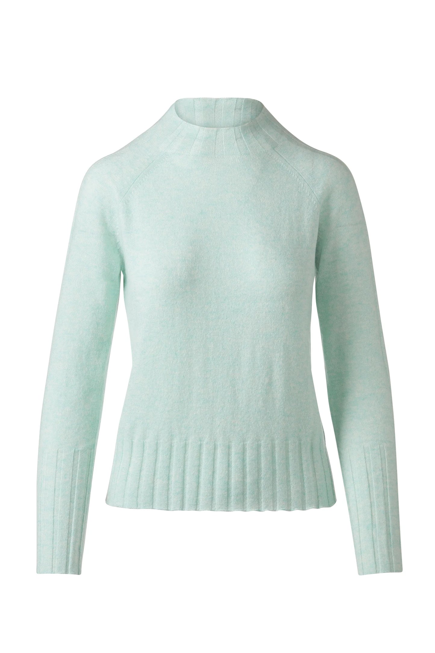Rib Trim Funnel Neck Sweater