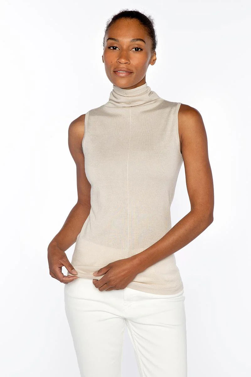 Sleeveless Seamed Funnel