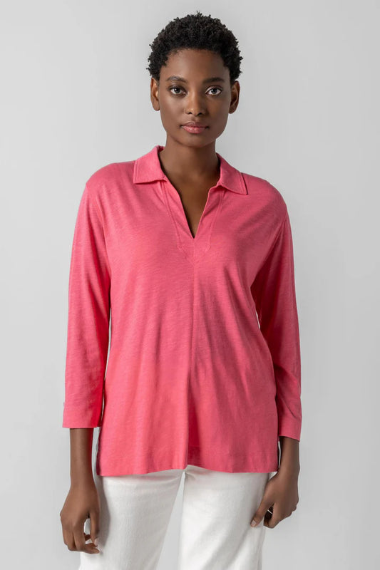 3/4 Sleeve Split Neck Tunic