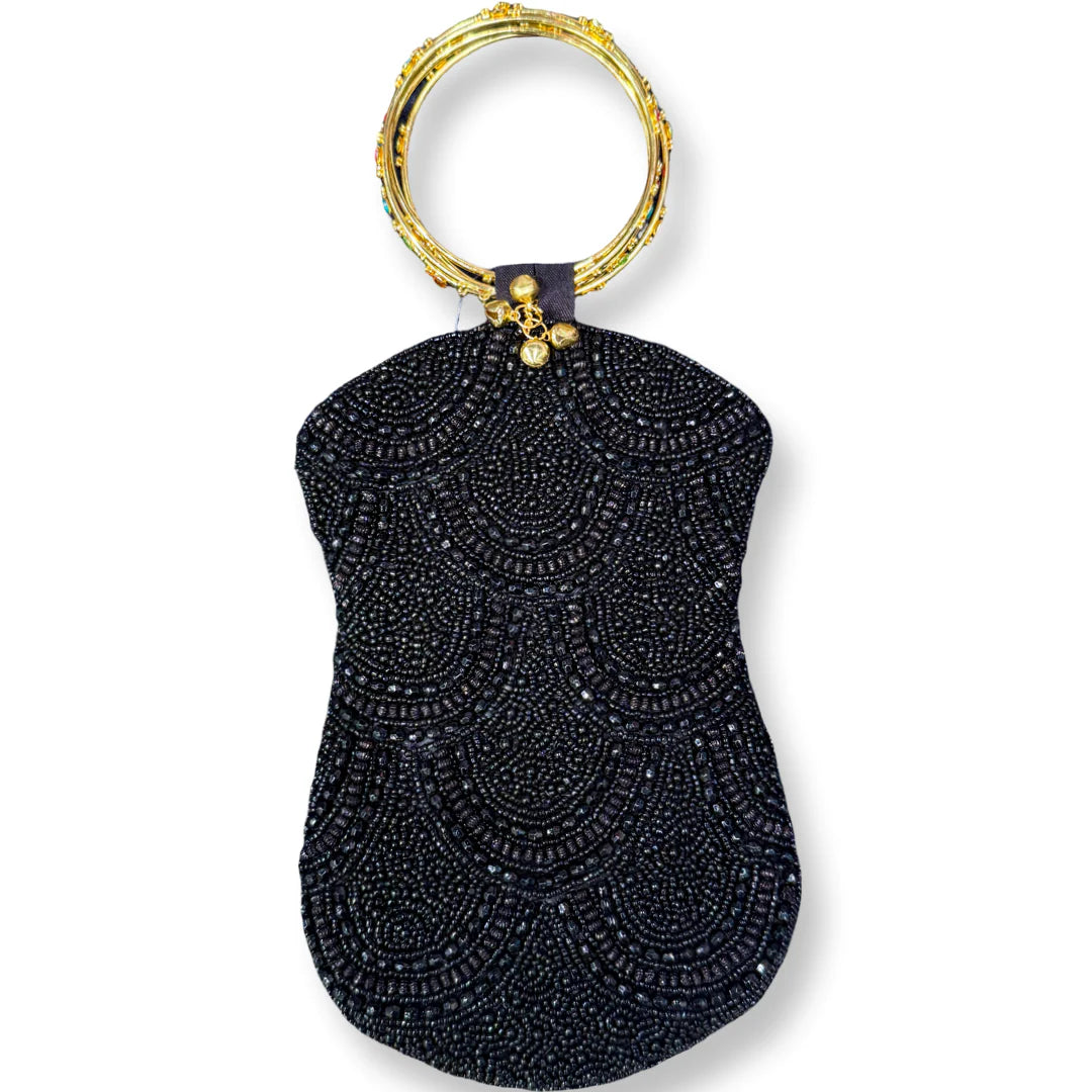 Mobile Beaded Bag with Ring Handle