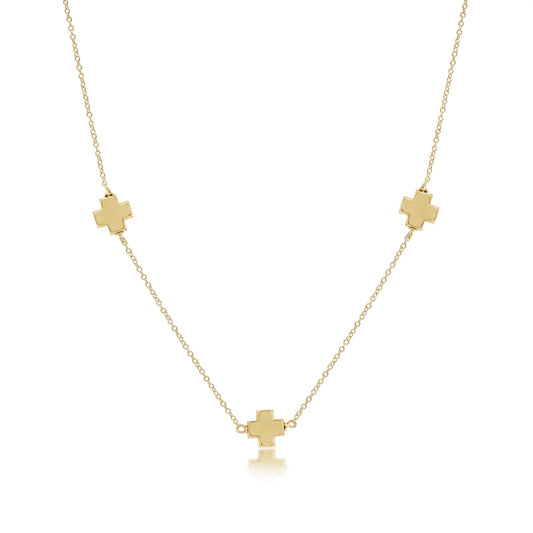 17" Choker Simplicity Chain Gold Signature Cross