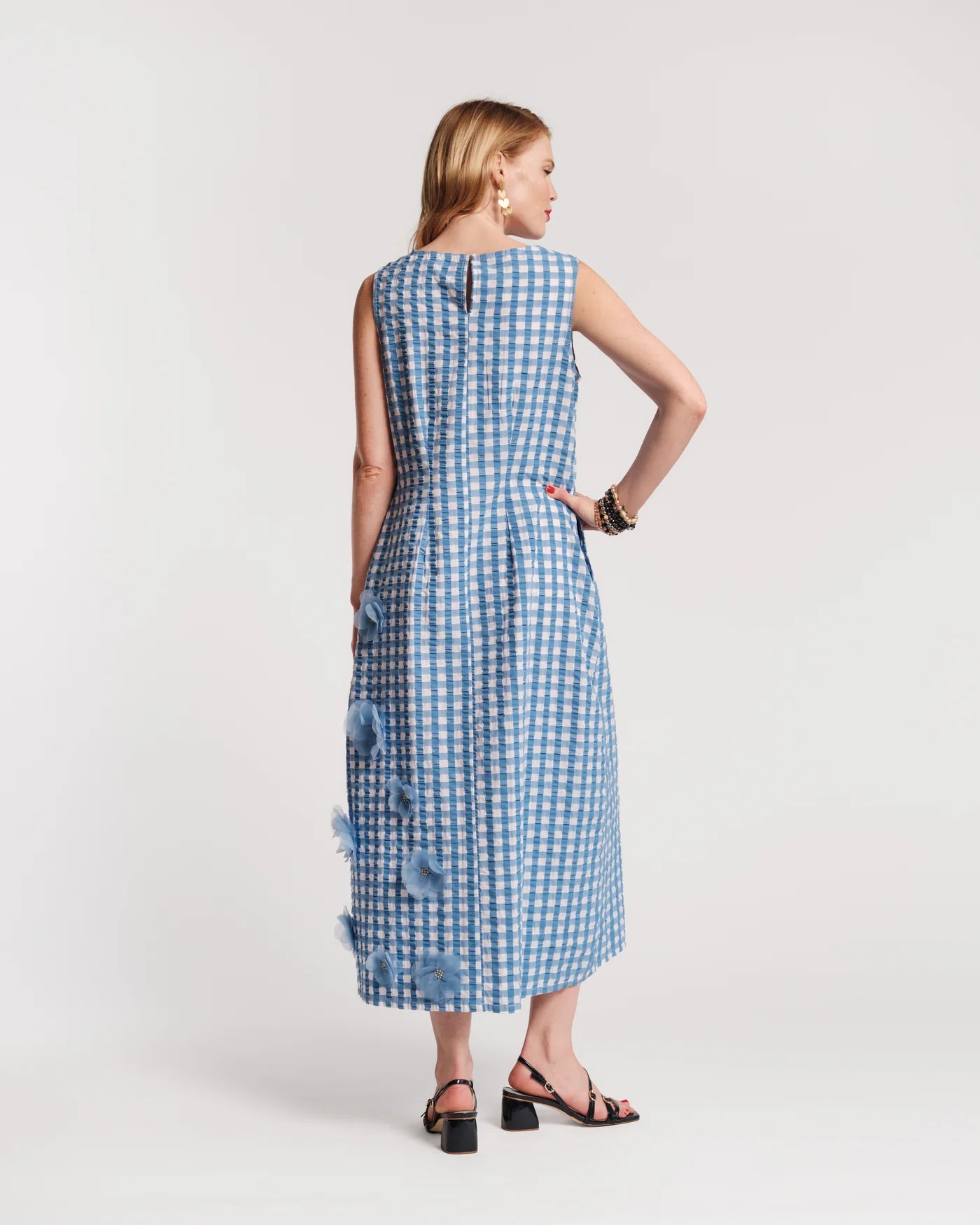 Origami Dress Gingham Cotton Poplin