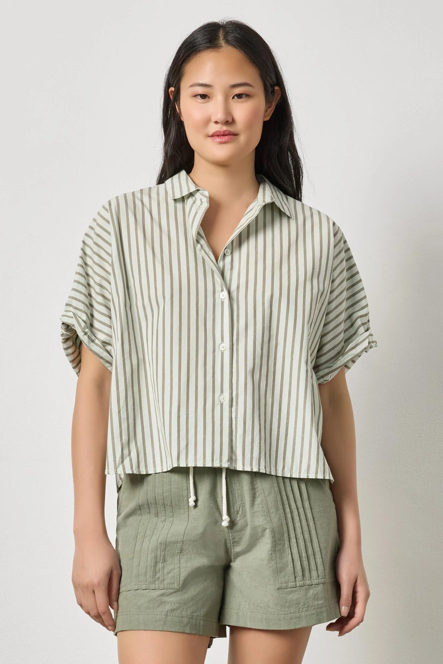 Stripe Button Down Dolman