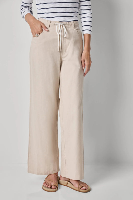 Linen Blend Straight Leg Pant