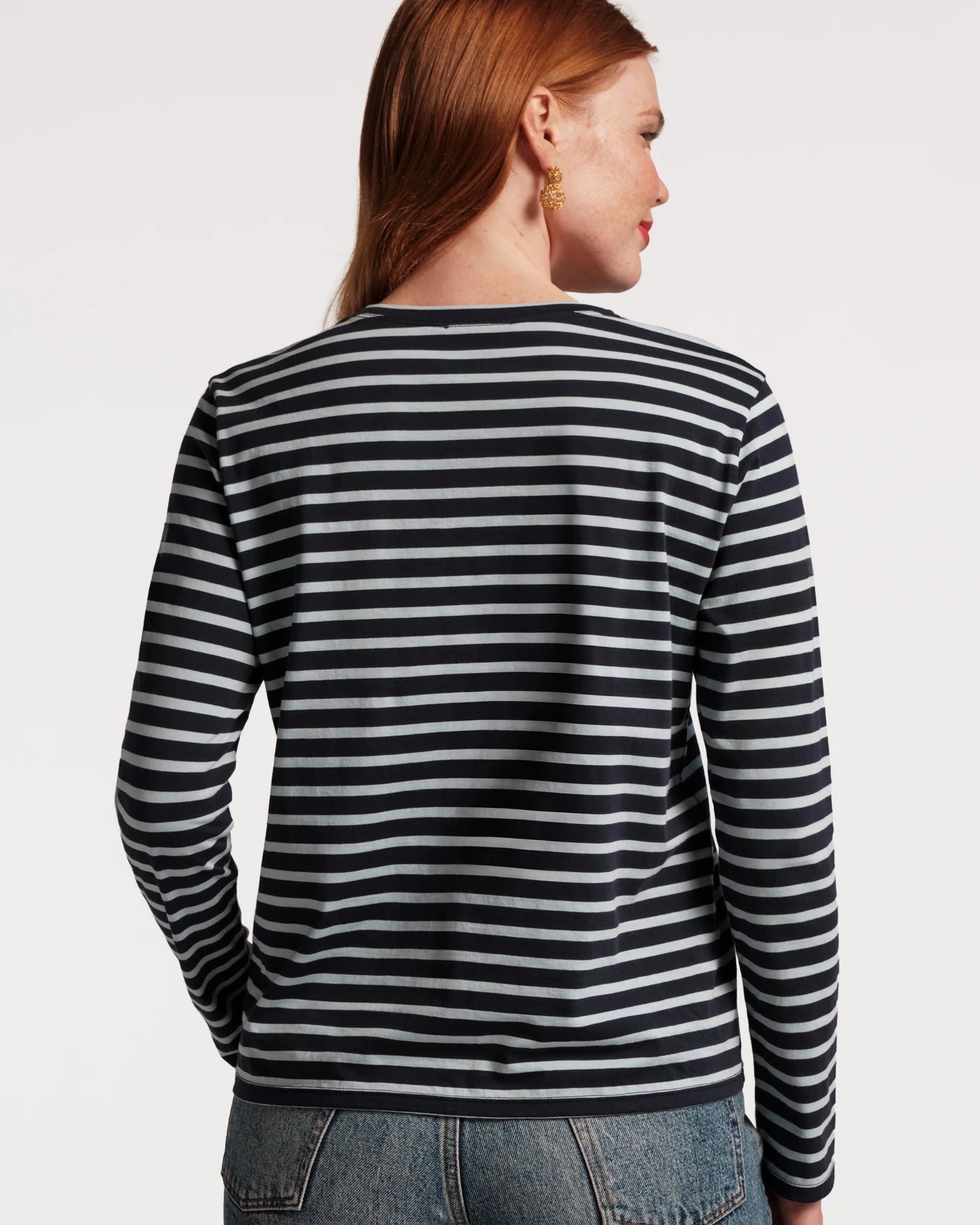 Long Sleeve Striped T Shirt Stripe Pima Cotton