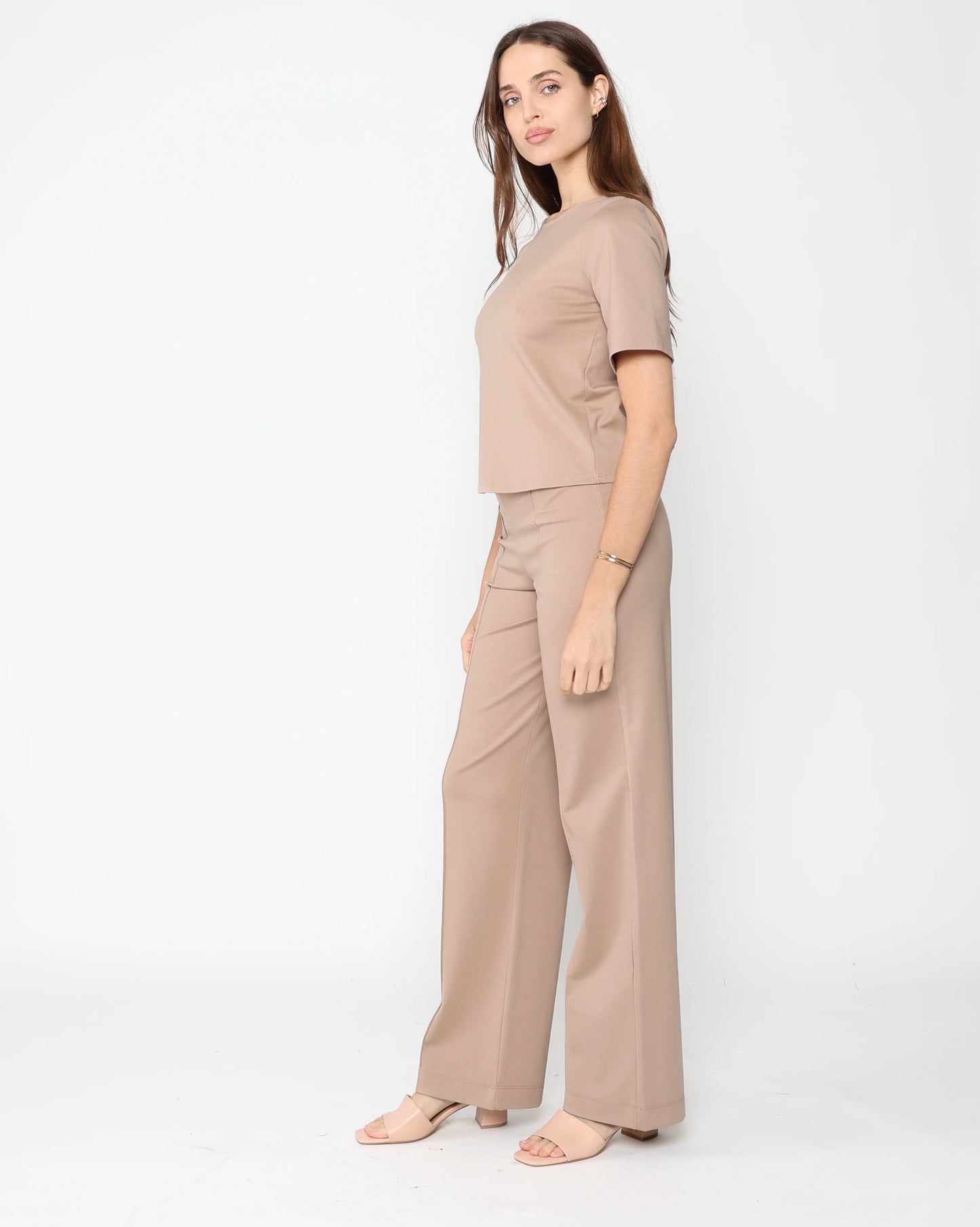 Ponte Knit Short Sleeve Top Extended