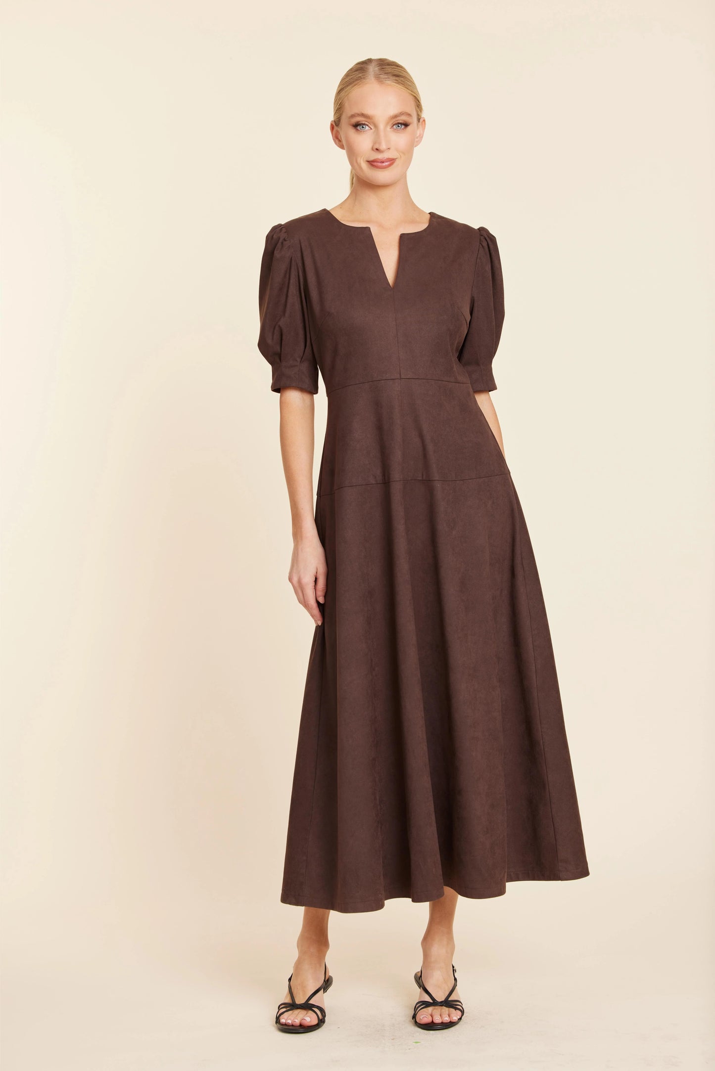 Faux Suede Maxi Dress