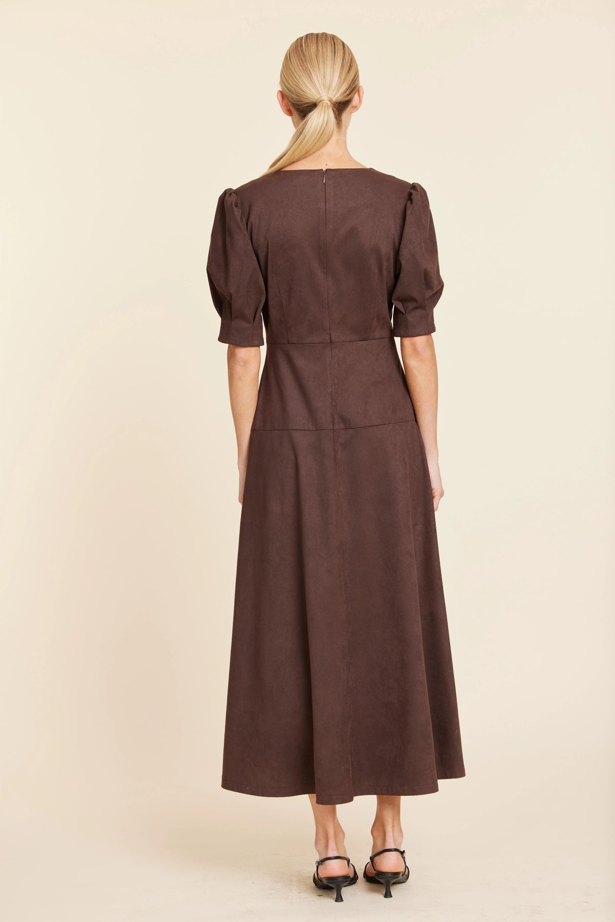 Faux Suede Maxi Dress