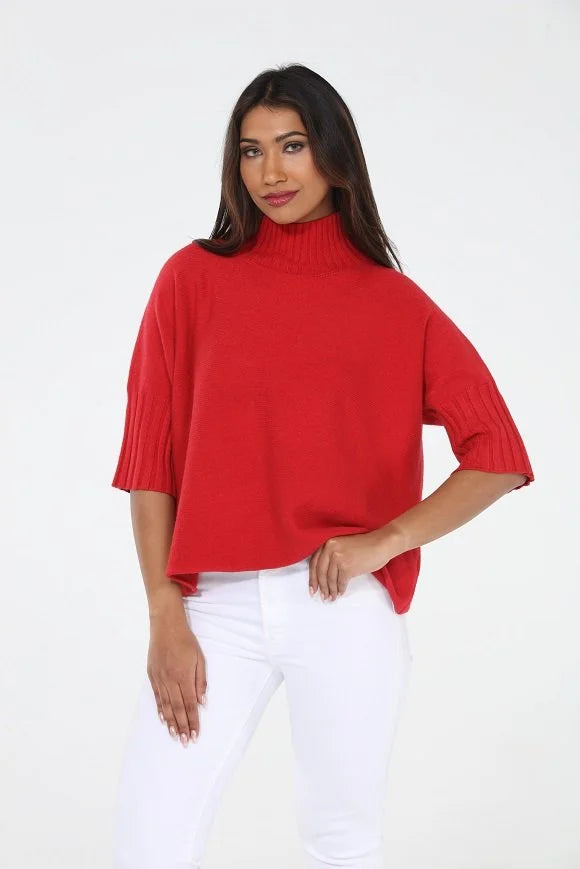 Mock Neck Swing Sweater