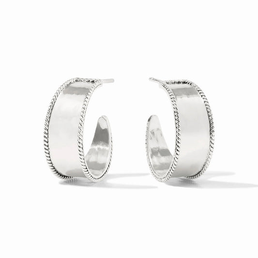 Small Savoy Hoop in Silver