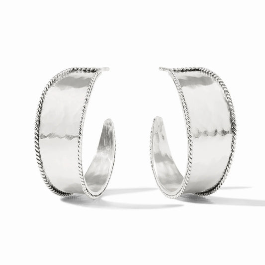 Medium Savoy Hoop Earrings in Silver