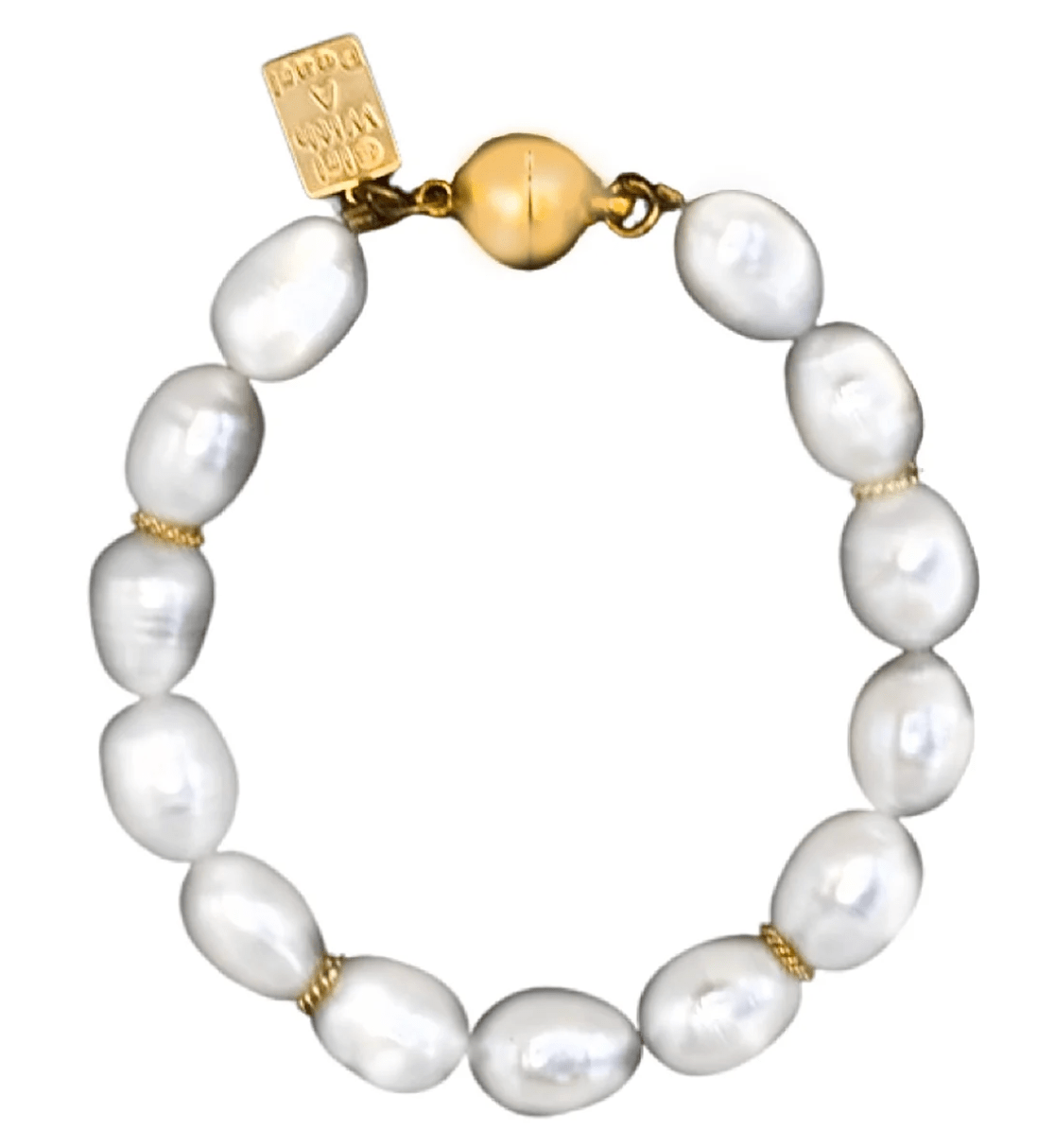 Freshwater Bracelet with Gold Accents - The French Shoppe