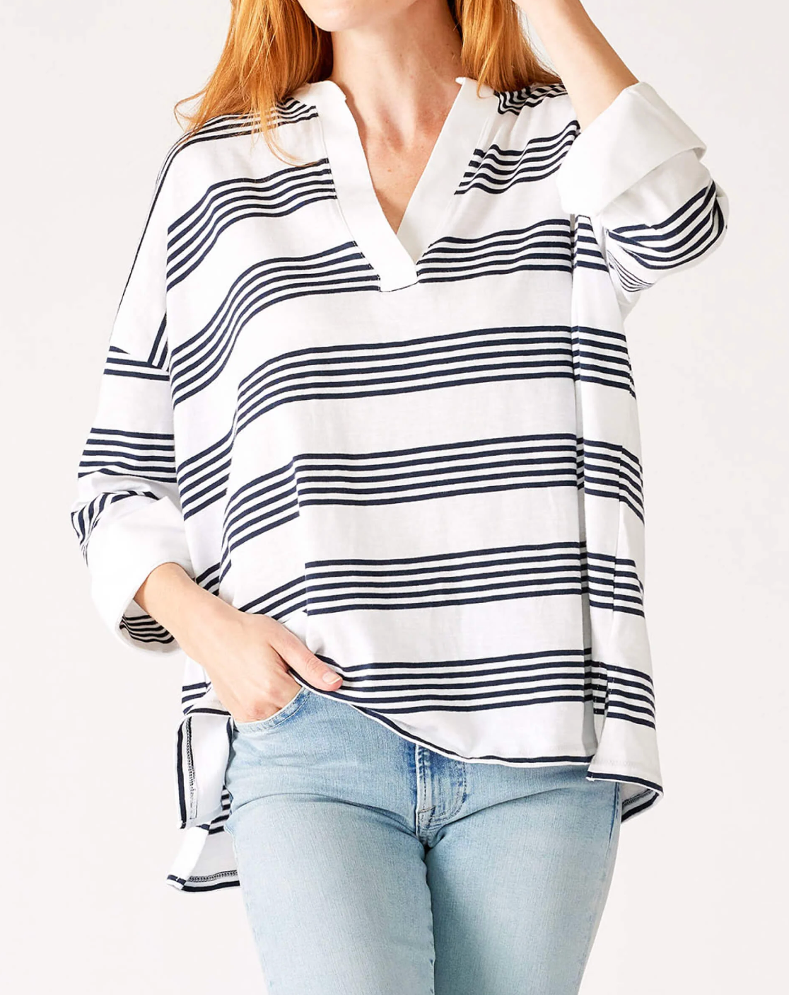 Striped Amelia Cuff Tee - The French Shoppe
