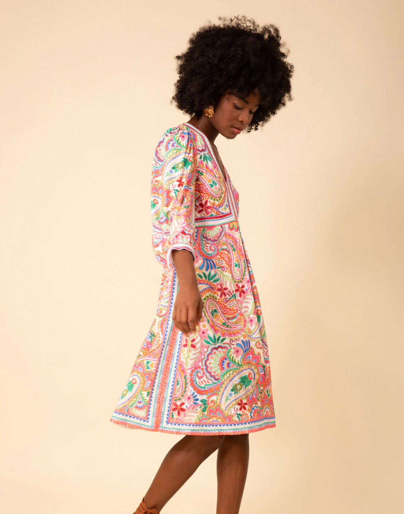 Brianna Dress in Pink Paisley - The French Shoppe
