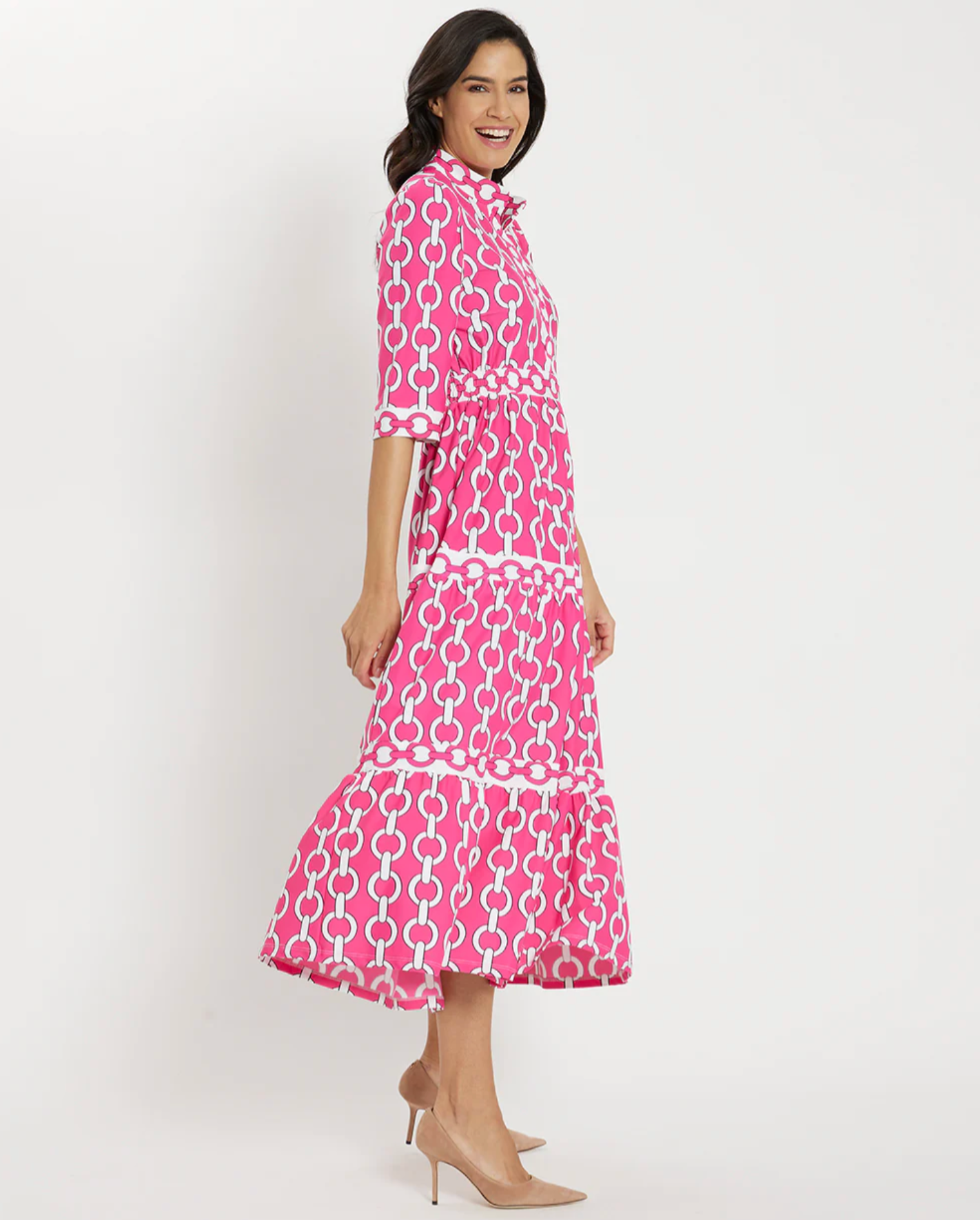 Candy Dress Jude Cloth in Grand Chains Watermelon - The French Shoppe