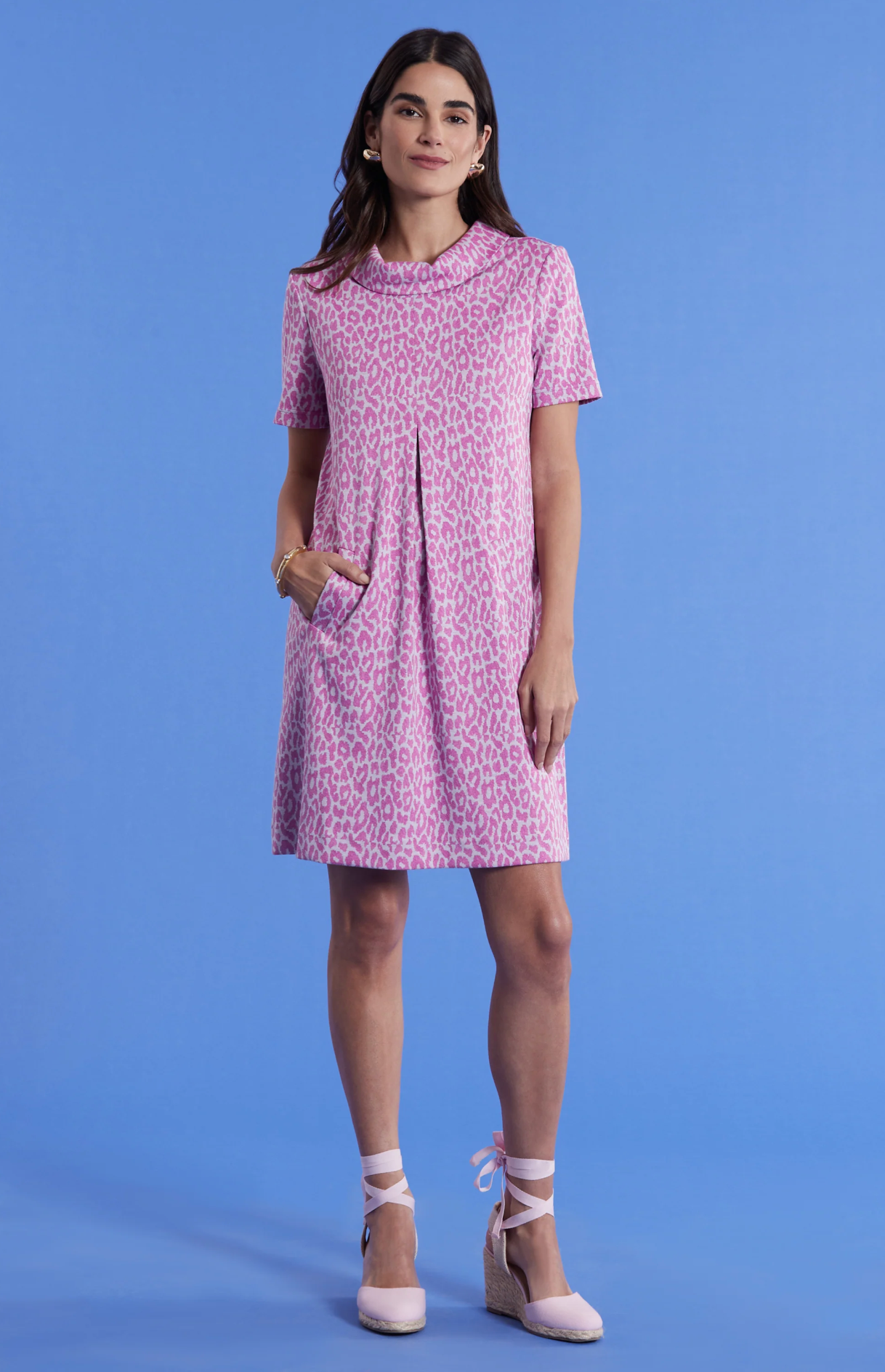 Kristen Dress in Pink Cheetah - The French Shoppe