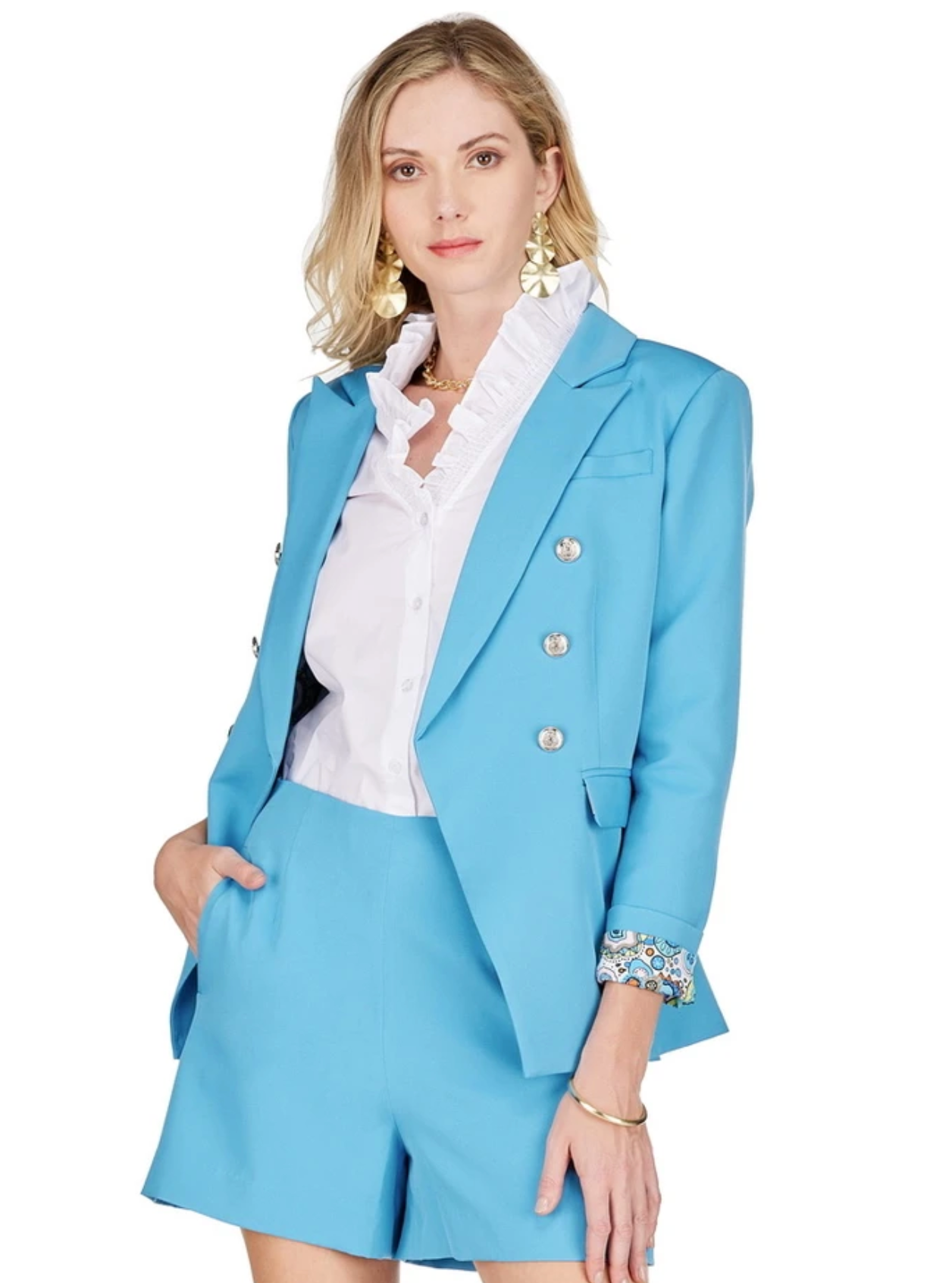 Blazer with Crest Buttons - The French Shoppe