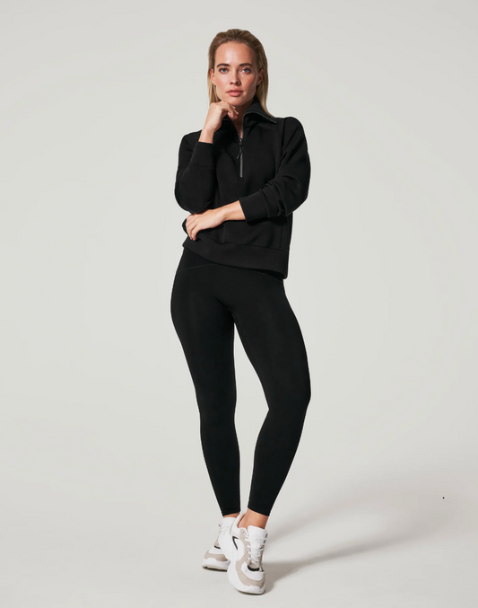 Airessentials Half Zip in Very Black - The French Shoppe