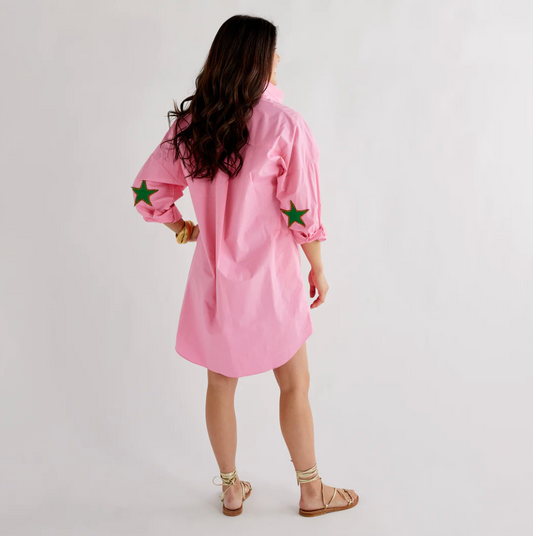 Preppy Star Dress in Pink - The French Shoppe