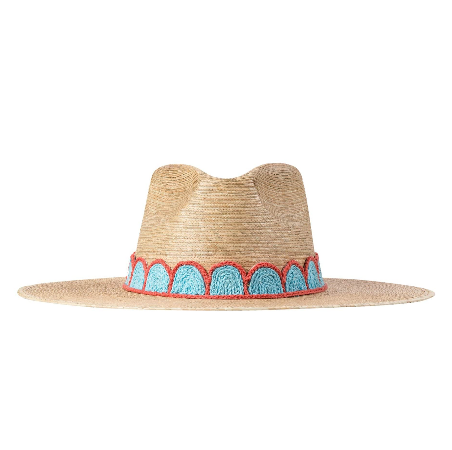 Gloria Turquoise Crochet Palm Hat - The French Shoppe