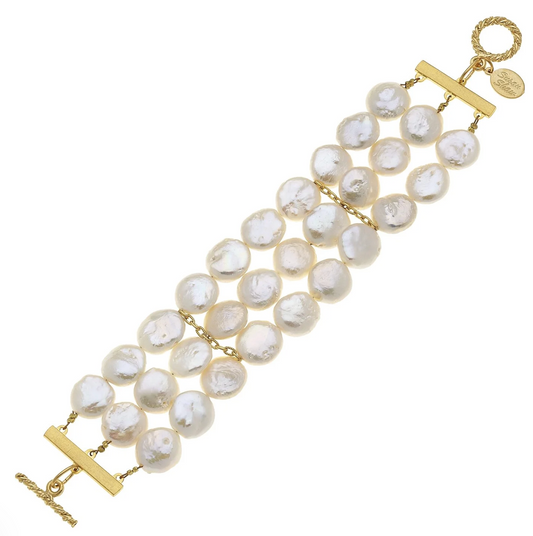 Coin Pearl Row Bracelet - The French Shoppe