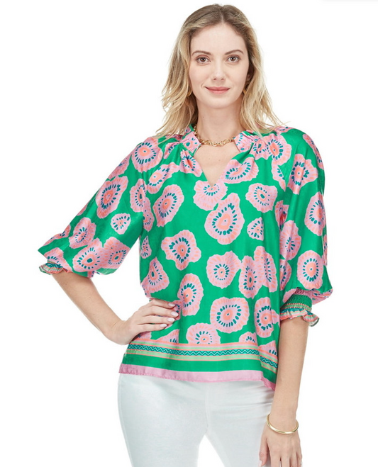 Floating Border Print Top - The French Shoppe