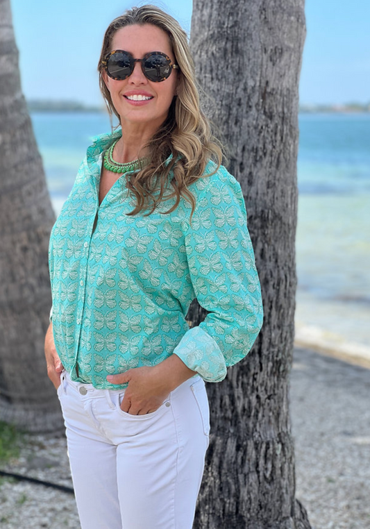 The Butterfly Print Blouse - The French Shoppe