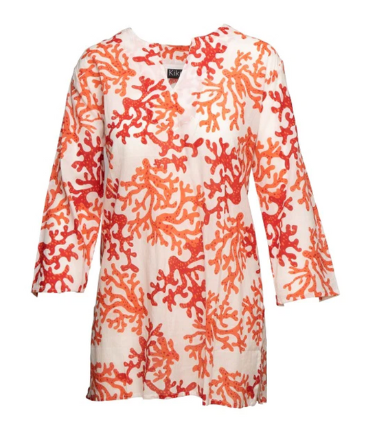 Papayas Tunic in Coral - The French Shoppe